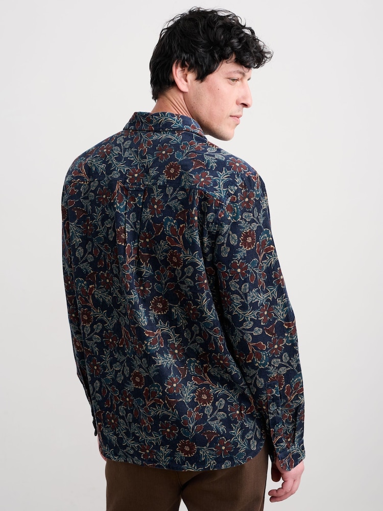 Seasalt Cornwall Blue Shoreman Printed Shirt - Image 2 of 5 Seasalt Cornwall Blue Shoreman Printed Shirt - Image 2 of 5