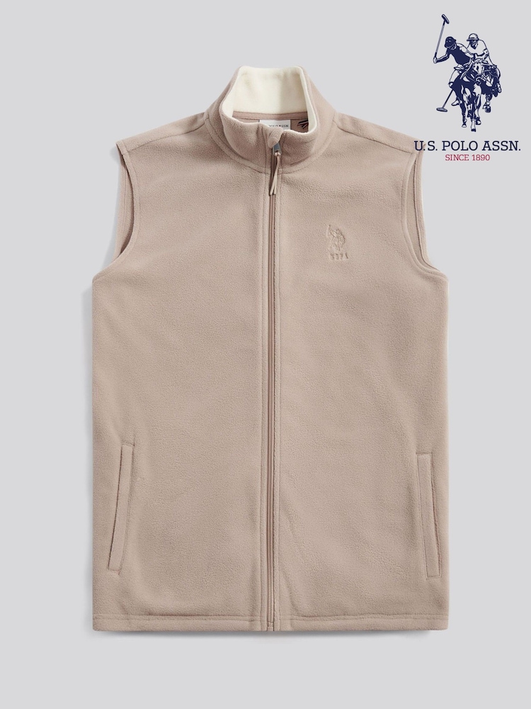 U.S. Polo Assn Natural Micro Fleece Gilet - Image 5 of 5 U.S. Polo Assn Natural Micro Fleece Gilet - Image 5 of 5