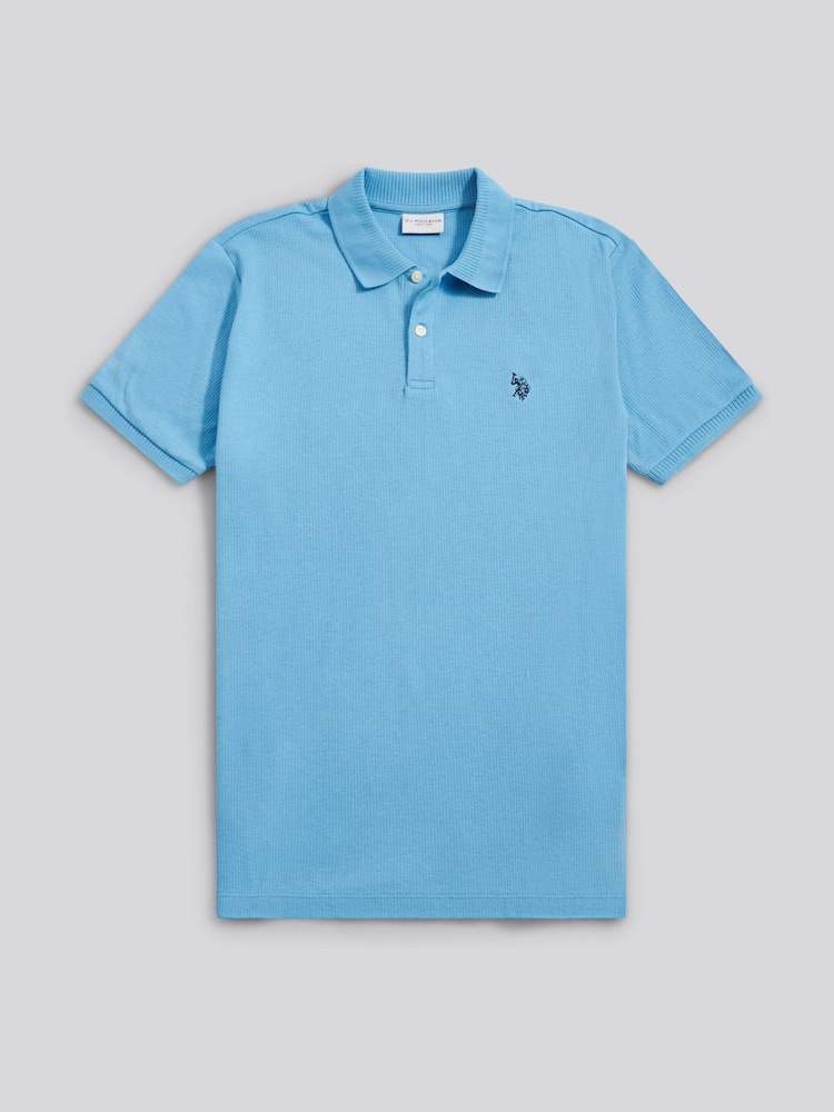 U.S. Polo Assn Light Blue Vertical Texture Polo Shirt - Image 1 of 3