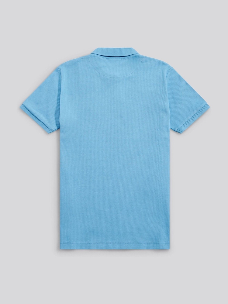 U.S. Polo Assn Light Blue Vertical Texture Polo Shirt - Image 2 of 3