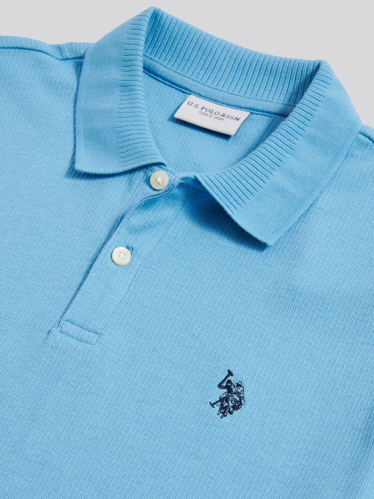 U.S. Polo Assn Light Blue Vertical Texture Polo Shirt - Image 3 of 3