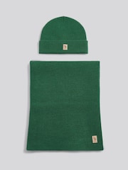 U.S. Polo Assn Green Luxury Rib Knit Beanie & Scarf Set - Image 1 of 3