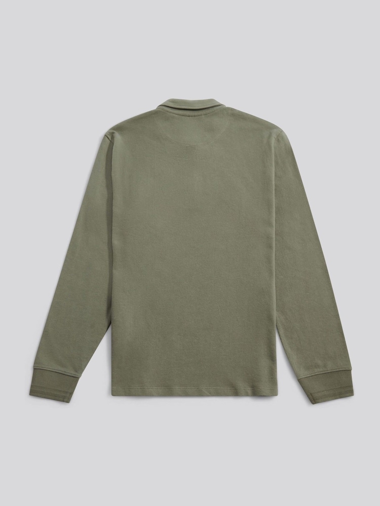 U.S. Polo Assn Green Flat Pile Long Sleeve Polo Shirt - Image 2 of 3