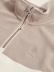 Natural - U.S. Polo Assn Colour Block Micro Funnel Fleece - Imagen 3 de 3