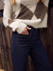 Long Tall Sally Brown Argyle Jumper - Image 3 of 4