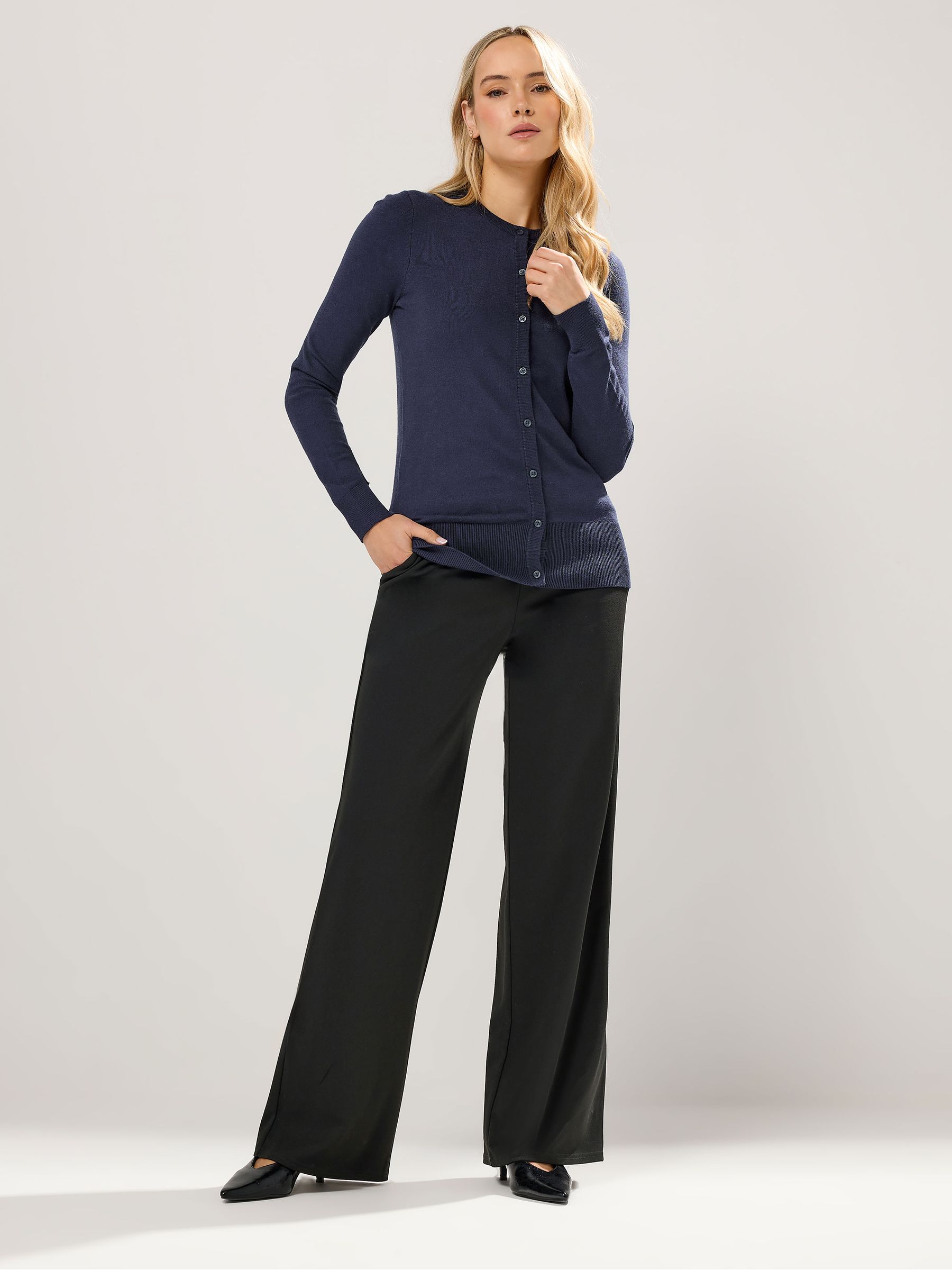 Long Tall Sally Women's Tall Elasticated Wide Leg Trousers in Black | Size: 22XL - Image 3