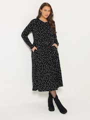 Negro cromo - Yours Curve Long Sleeve Peplum Midaxi Dress - Imagen 2 de 5