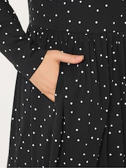 Negro cromo - Yours Curve Long Sleeve Peplum Midaxi Dress - Imagen 4 de 5