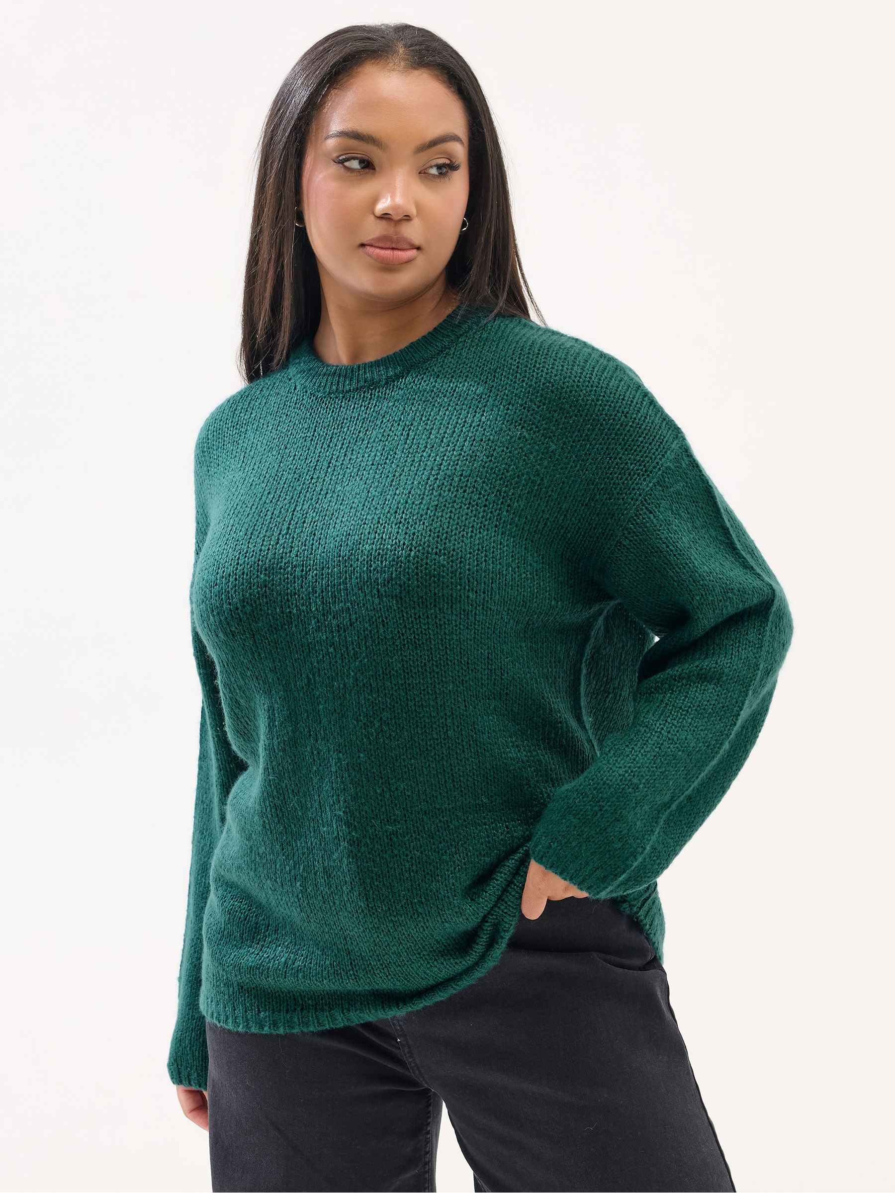 Buy Yours Curve Green Lofty Yarn Jumper from Next USA