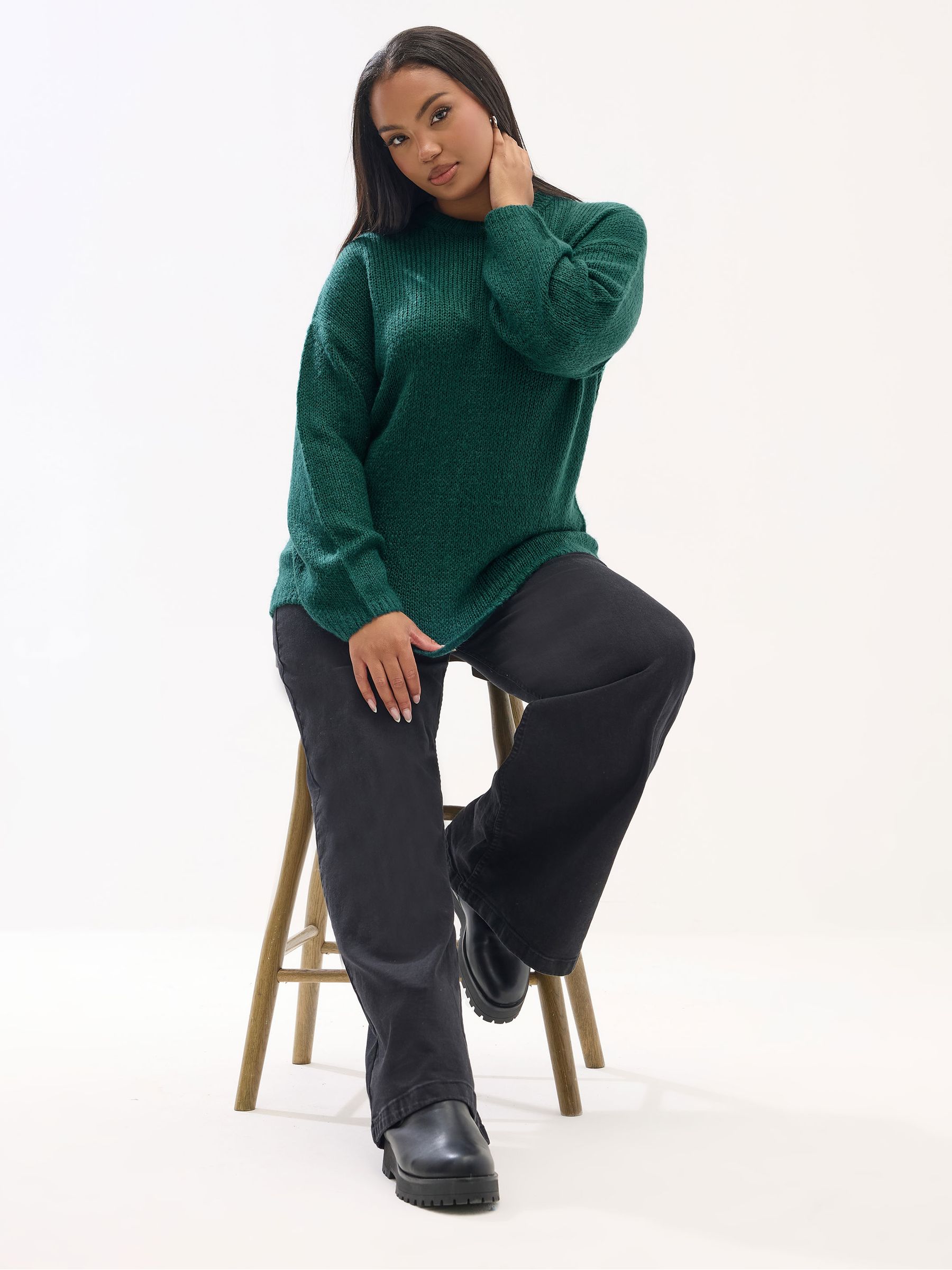 Buy Yours Curve Green Lofty Yarn Jumper from Next USA