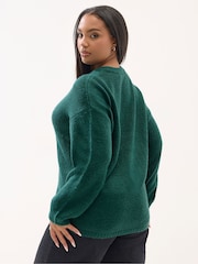Yours Curve Green Lofty Yarn Jumper - Image 2 of 5
