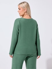 Yours Curve Green Limited Button Cardigan - Image 3 of 5