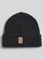 U.S. Polo Assn. Grey Signature Double Horsemen Knit Beanie - Image 3 of 5