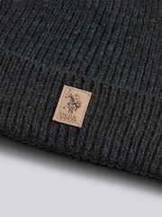 U.S. Polo Assn. Grey Signature Double Horsemen Knit Beanie - Image 5 of 5