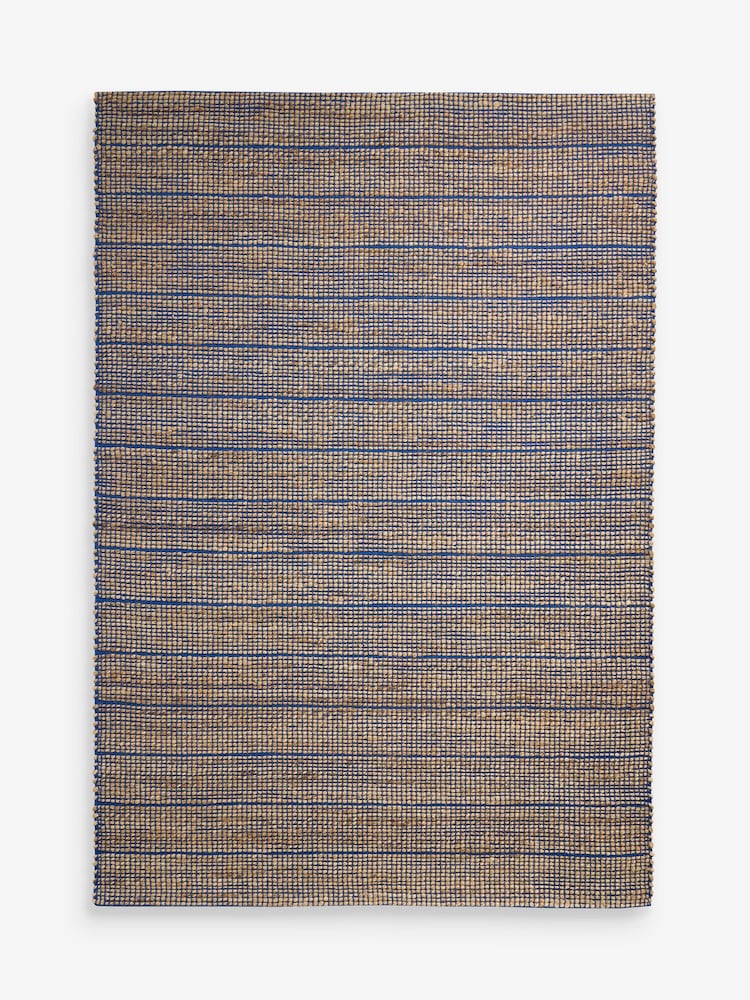 MADE.COM Blue Hurley Woven Jute Rug - Image 1 of 1 MADE.COM Blue Hurley Woven Jute Rug - Image 1 of 1