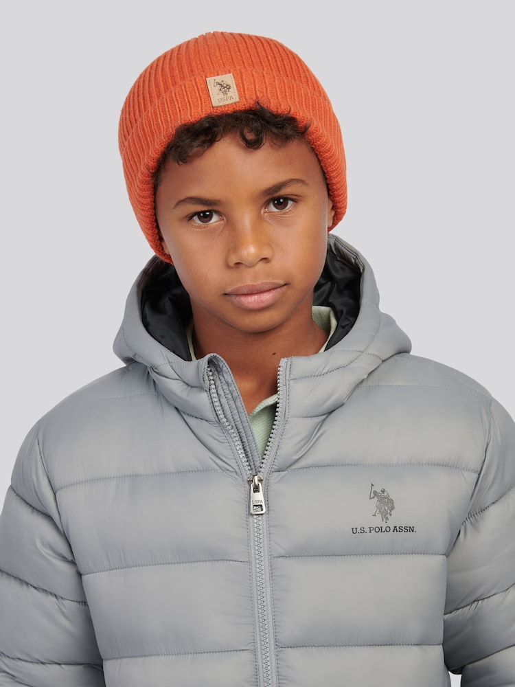 U.S. Polo Assn. Orange Signature Double Horsemen Knit Beanie - Image 1 of 5