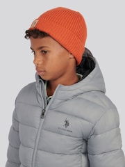 U.S. Polo Assn. Orange Signature Double Horsemen Knit Beanie - Image 2 of 5