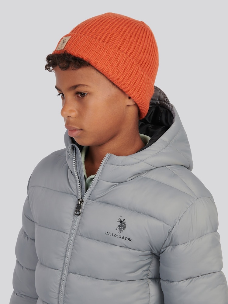 U.S. Polo Assn. Orange Signature Double Horsemen Knit Beanie - Image 2 of 5