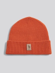 U.S. Polo Assn. Orange Signature Double Horsemen Knit Beanie - Image 3 of 5