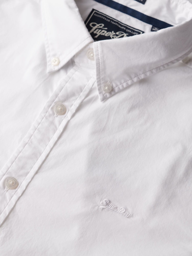 Superdry White Essentials Tailored Lite Shirt - Image 7 of 7