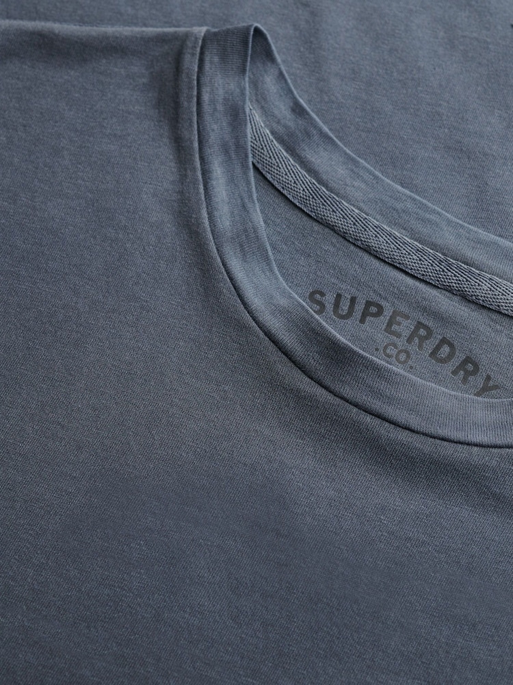 Superdry Blue Classic Essential Pocket T-Shirt - Image 7 of 7 Superdry Blue Classic Essential Pocket T-Shirt - Image 7 of 7
