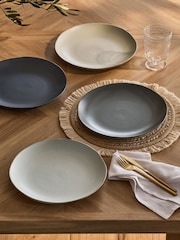 Set of 4 Grey Scandi Dinner Plates - Image 1 of 3