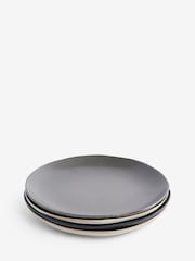 Set of 4 Grey Scandi Dinner Plates - Image 3 of 3