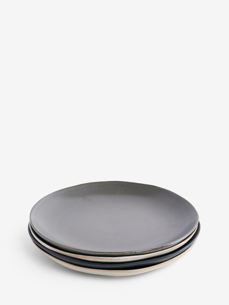 Set of 4 Grey Scandi Dinner Plates - Image 3 of 3