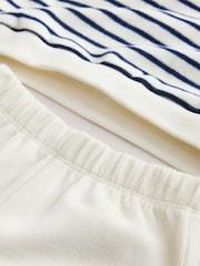Ecru/Navy Stripe - Long Sleeve Top and Wide Leg Joggers Set (3mths-7yrs) - Image 5 of 5