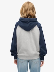Superdry Grey Essential Logo Raglan Zip Hoodie - Image 2 of 7