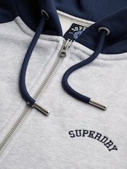 Superdry Grey Essential Logo Raglan Zip Hoodie - Image 7 of 7