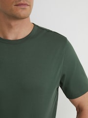 Reiss Kale Green Count Air-Water Cotton Tailored-Fit T-Shirt - Image 3 of 5