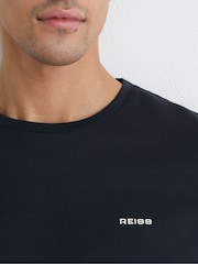 Reiss Navy Selby Cotton Logo Crew-Neck T-shirt - Image 4 of 6