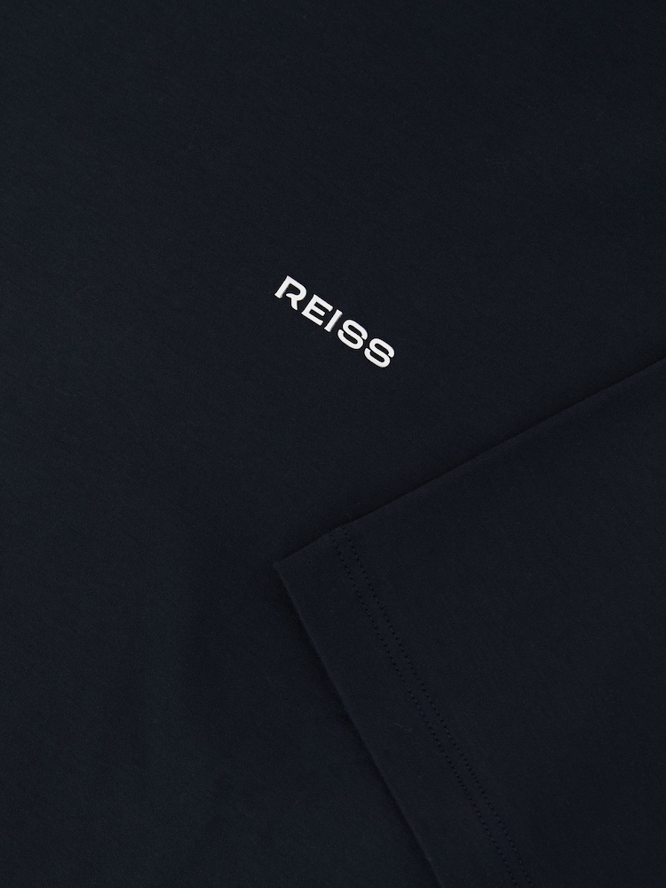 Reiss Navy Selby Cotton Logo Crew-Neck T-shirt - Image 6 of 6 Reiss Navy Selby Cotton Logo Crew-Neck T-shirt - Image 6 of 6
