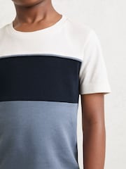 Reiss Navy/Airforce Blue/Off White Cole T-Shirt - Image 4 of 5