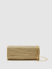 Reiss Gold Rosa Beaded Clutch Bag - Image 1 of 5