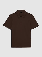 Reiss Brown Earl Air-Water Cotton Polo Shirt - Image 2 of 6