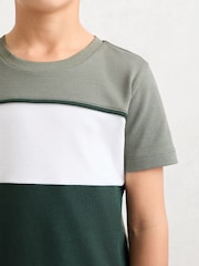 Reiss Dark Green/Sage/Off White Cole T-Shirt - Image 3 of 4