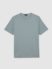 Reiss Steel Blue Count Air-Water Cotton Tailored-Fit T-Shirt - Image 2 of 6