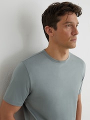 Reiss Steel Blue Count Air-Water Cotton Tailored-Fit T-Shirt - Image 4 of 6