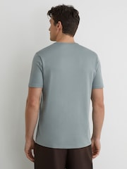 Reiss Steel Blue Count Air-Water Cotton Tailored-Fit T-Shirt - Image 5 of 6