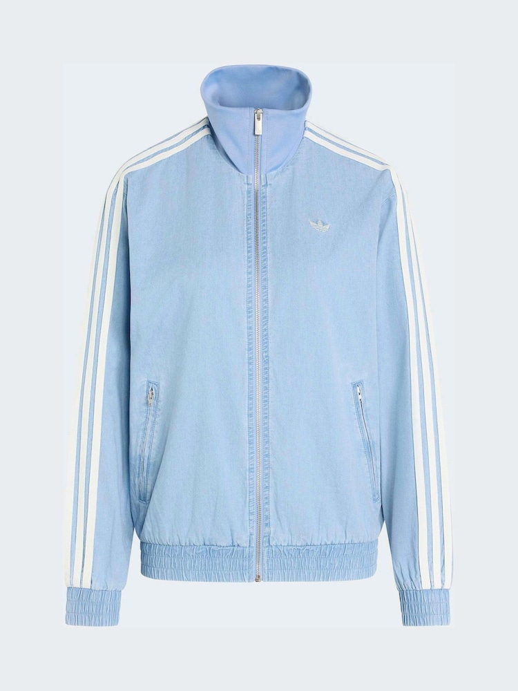 adidas originals Light Blue Denim Light Weight Denim Firebird Track Top - Image 6 of 6