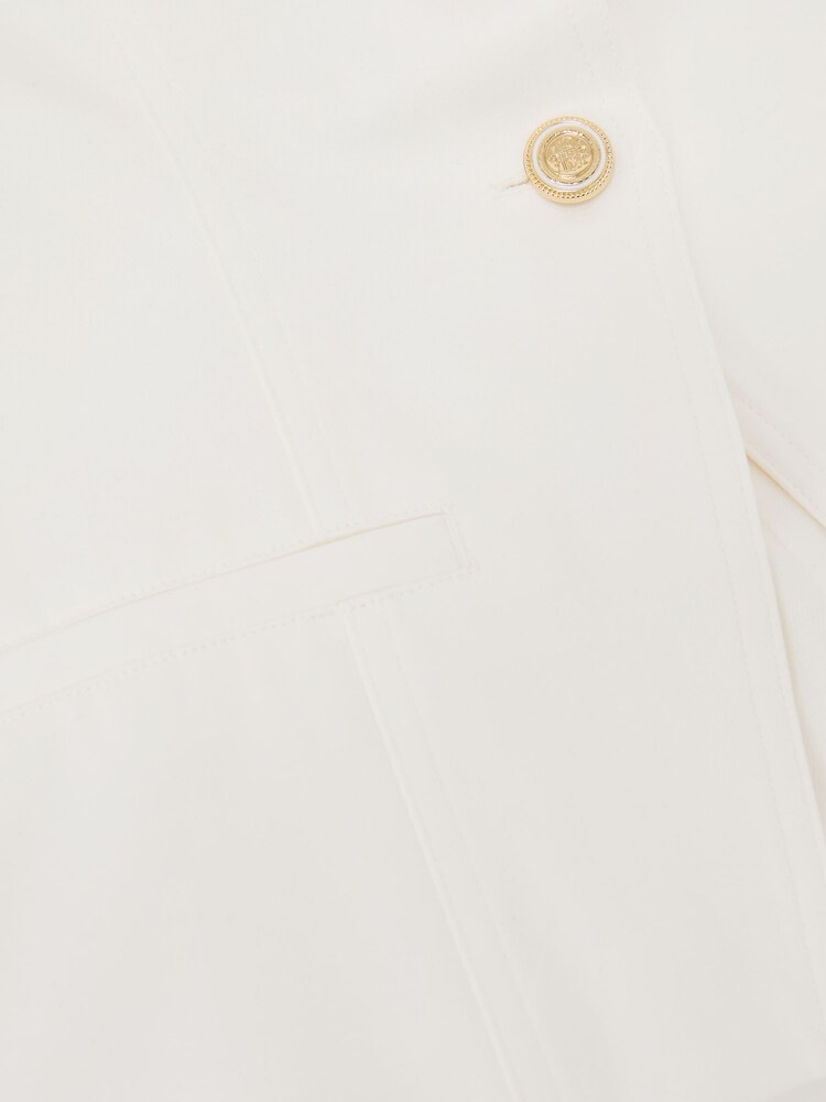 Reiss Ivory Riley Cotton Strapless Button Waistcoat - Image 6 of 6