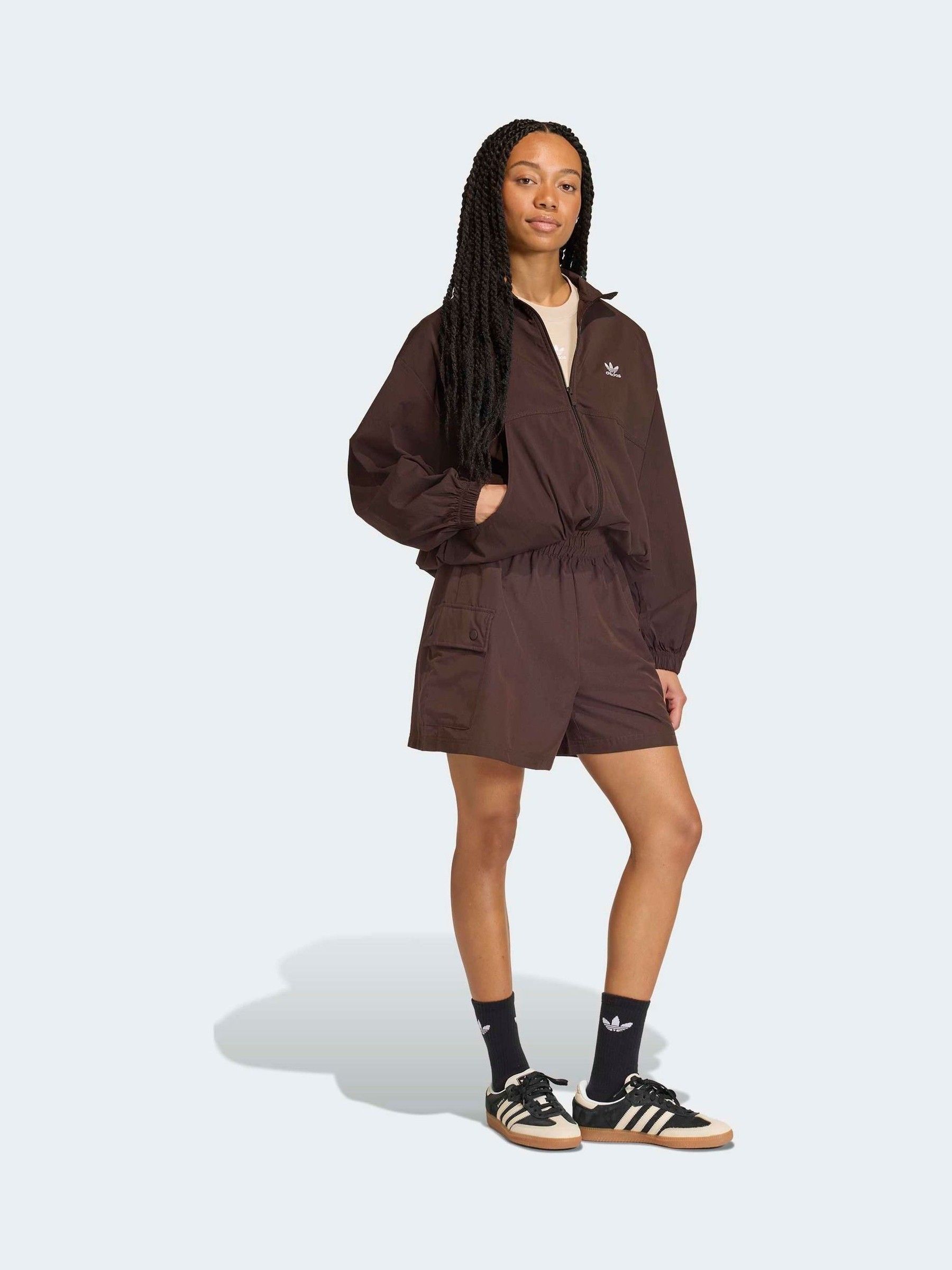 Buy adidas Originals Brown Essentials Woven Windbreaker from the Next ...