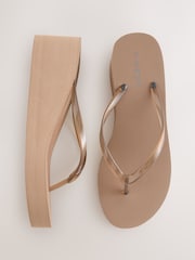 Camel Wedge Flip Flops - Image 6 of 9