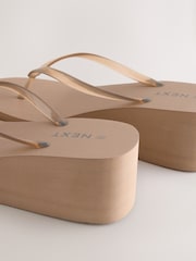 Camel Wedge Flip Flops - Image 8 of 9