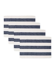 Yard Set of 4 French Blue Hayle Stripe Table Placemats - Image 1 of 5