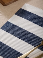 Yard Set of 4 French Blue Hayle Stripe Table Placemats - Image 3 of 5
