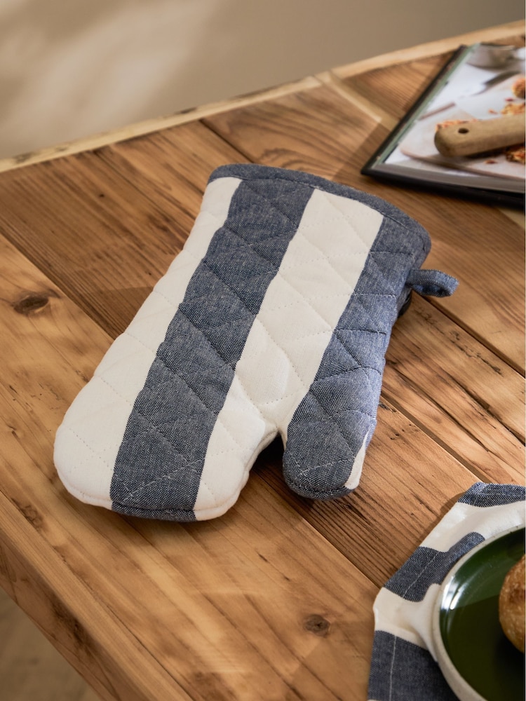 Yard French Blue Hayle Stripe Oven Gloves - Image 1 of 3
