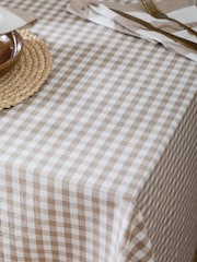 Yard Natural Hayle Check Table Cloth - Image 2 of 4